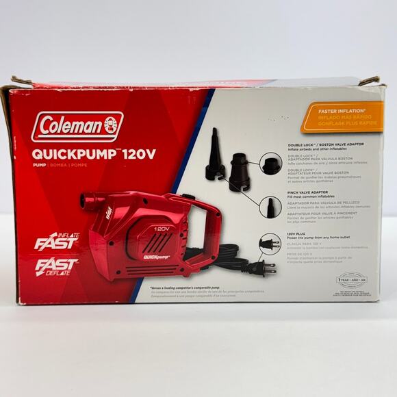 Coleman Quick Air Pump 120V Electric Inflate Deflate Fast Airbeds Camping Gear - Picture 3 of 10